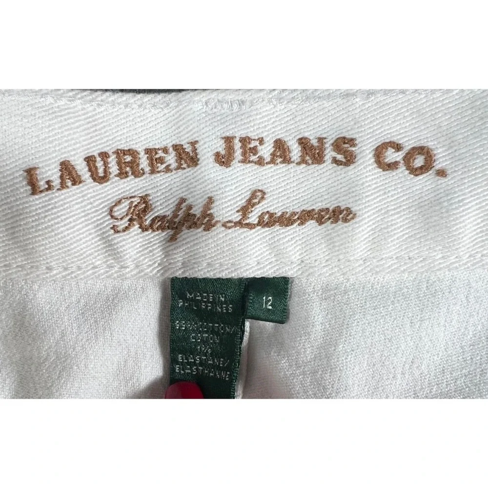 Lauren Lauren Jeans Co Jeans Womens 12 33x31 White Straight Leg